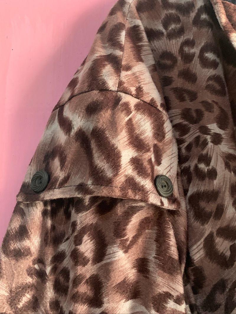 Work Jacket Boxy Leopard Bomber Cotton Y2K, foto 7