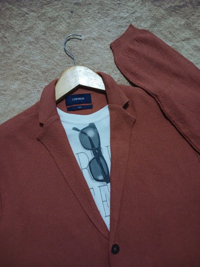 Cremiux outerwear knit blazer second thrift original, foto 4