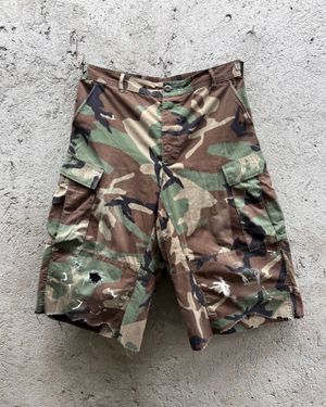 1990s Painters & Distressed Camo Cargo Shorts
