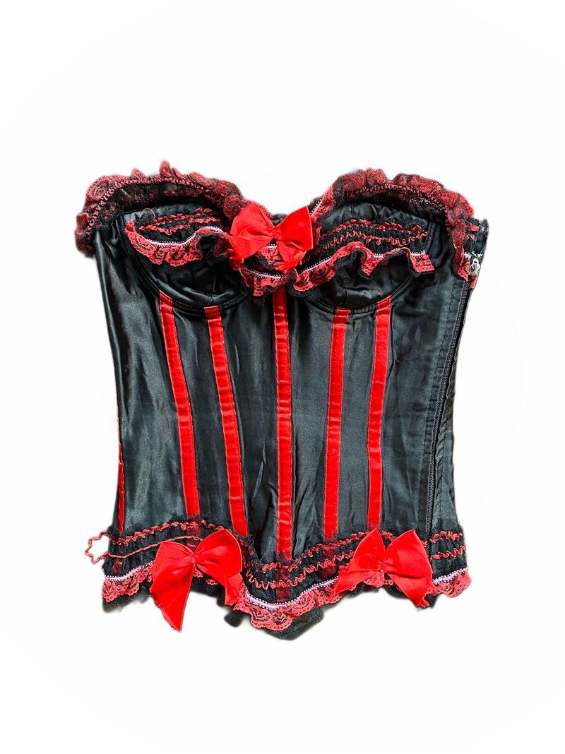 red bow corset with black bustier, foto 2