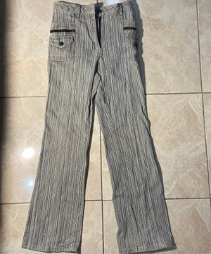 striped flare jeans