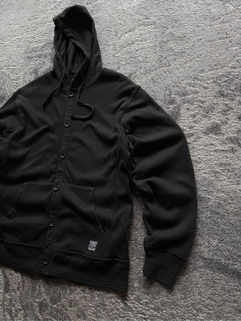 Vtg Stussy Logo Button Up Hoodie, foto 4