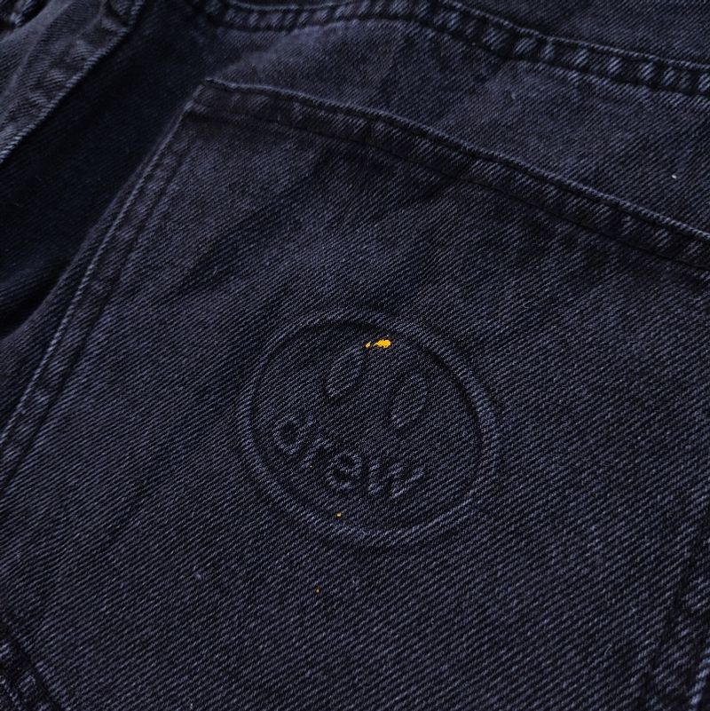 Drew House Black Washed Jeans Secret Patch Splash Paint Embo, foto 7