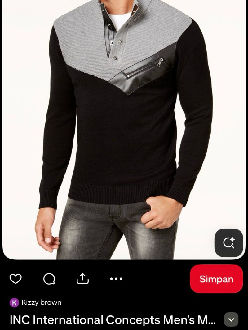 INC Half Button Sweter, foto 6