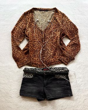2000s leopard cardigan