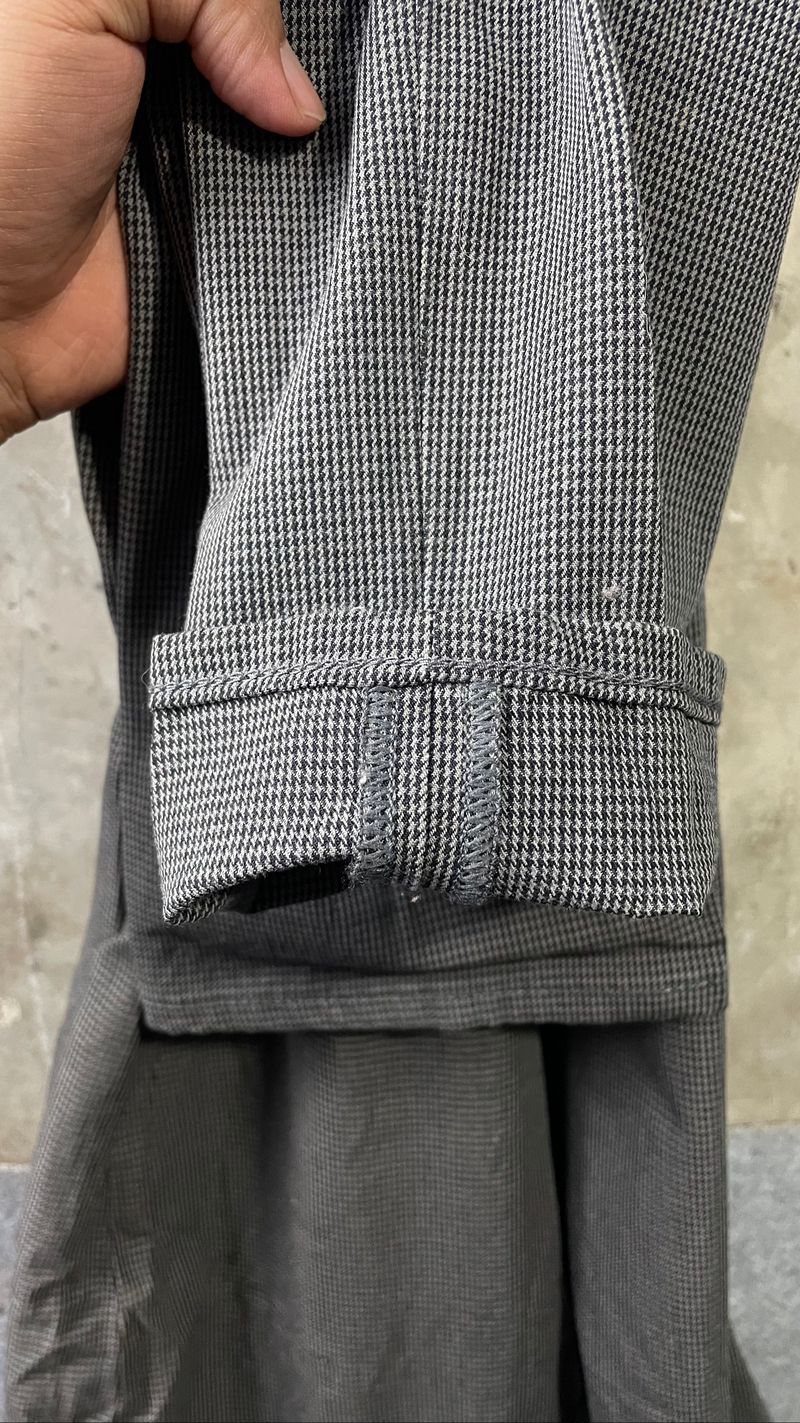 Uniqlo Checkered Pattern Stretched Long Pants - Grey/Black, foto 8
