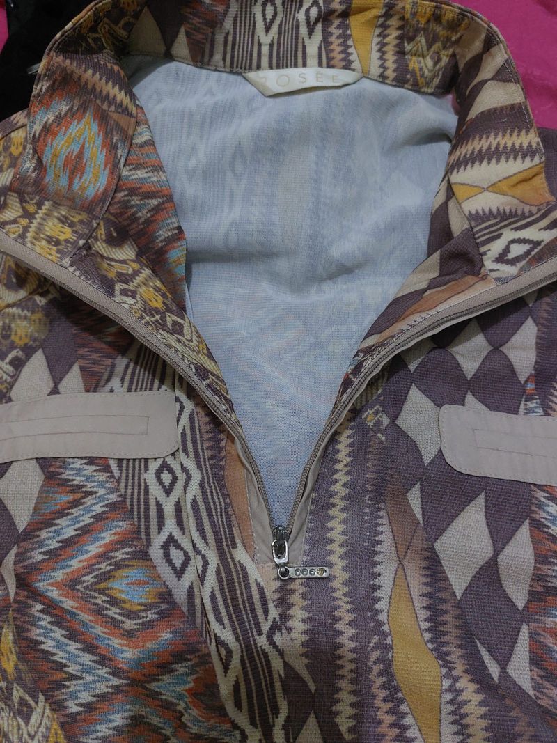 Baju blouse outer vintage motif etnik, foto 4