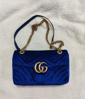GUCCI MARMONT VELVET ROYAL BLUE SMALL ( NETT)
