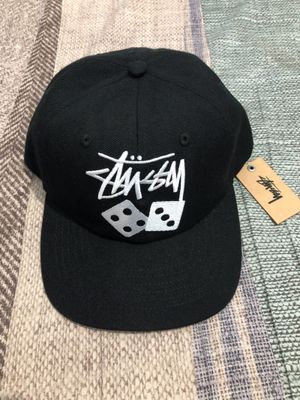 Stussy Stock Dice Low Pro Cap Hat Black | topi stussy