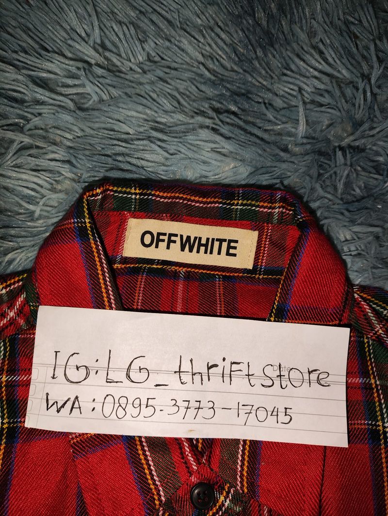 Kemeja Flanel Off-White, foto 5