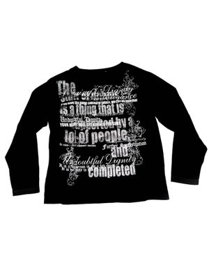 Black Graphic Long Sleeve Tee