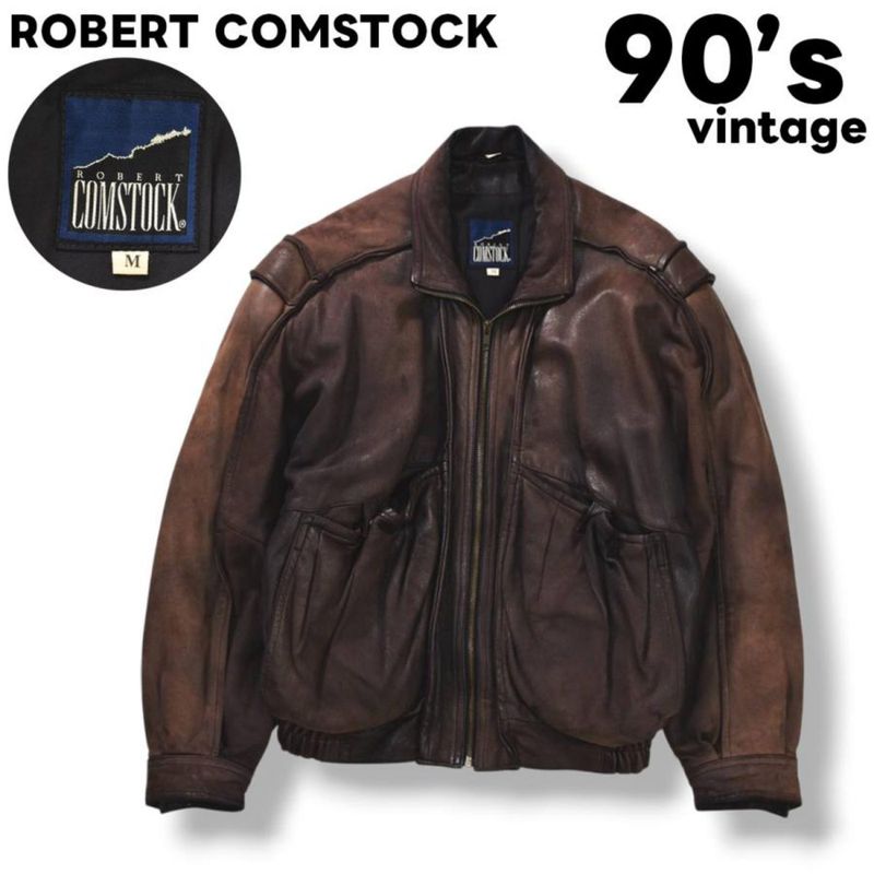 Jaket kulit Robert Comstock vintage 90s, foto 10