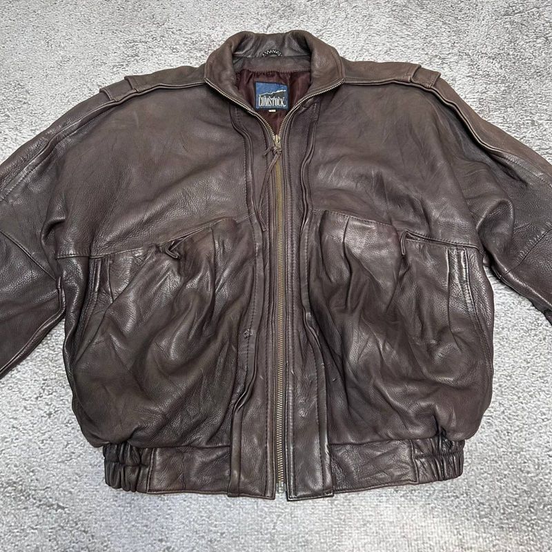 Jaket kulit Robert Comstock vintage 90s, foto 2
