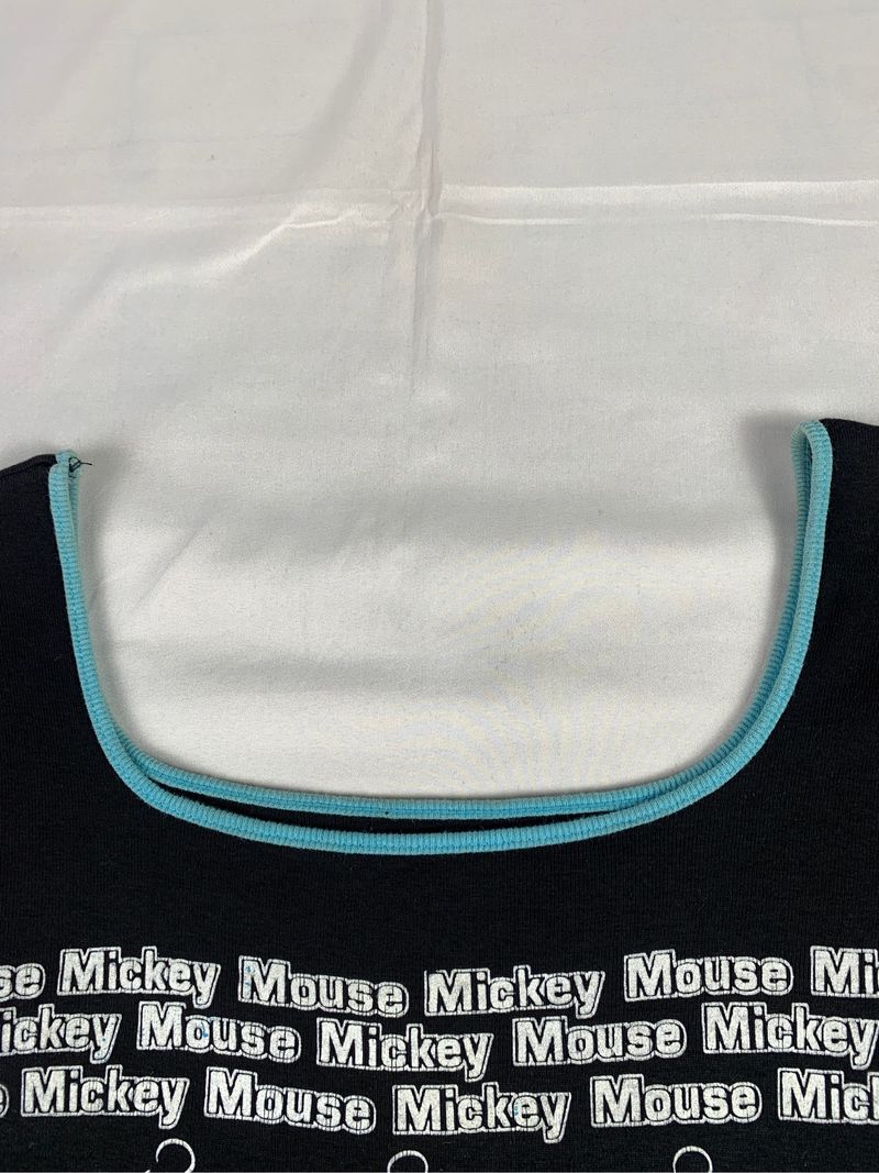 2000s Mickey Mouse Square Neck Ringer Fitted Tee (S), foto 7