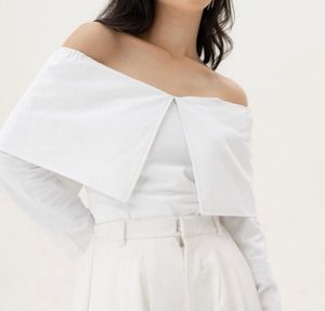 Yeva Top Off Shoulder White Claryn the Label