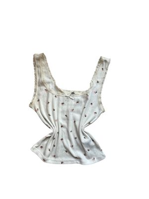 H&M Lolita Coquette Cami top Wanita white