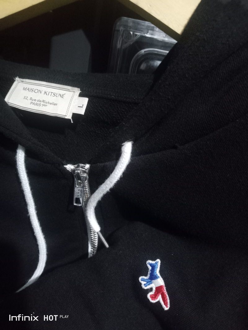 Maison Kitsune tri color fox Fullzip Hoodie, foto 2