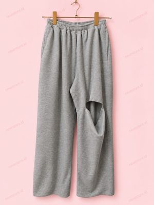 Celana Panjang Kulot Grey Cullote Fleece Sweatpants