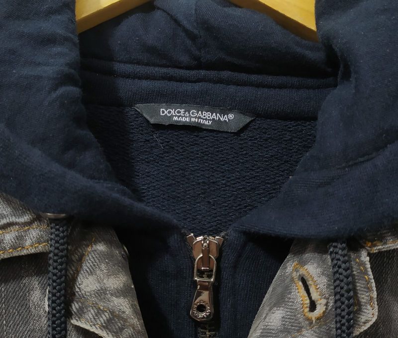 D&G Hoodie Denim Distressed Jacket, foto 5