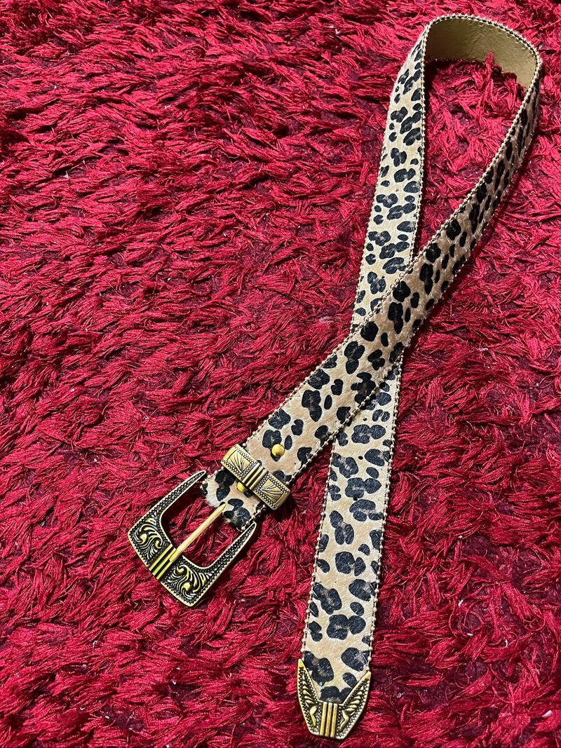 vintage leopard belt brown gold, foto 4