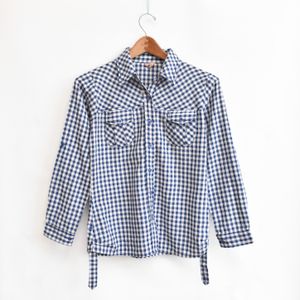 Kemeja Katun Kotak-kotak Biru