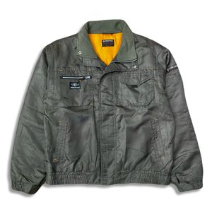 Vintage Biker Bomber jacket Pria green orange