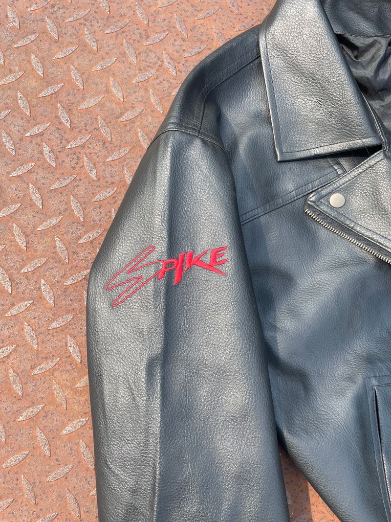 Biker Leather jacket Pria black, foto 4