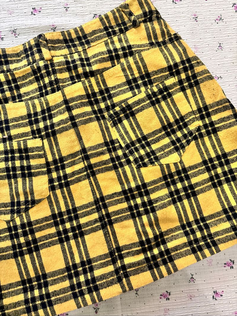 Yellow Tartan Mini Skirt, foto 3