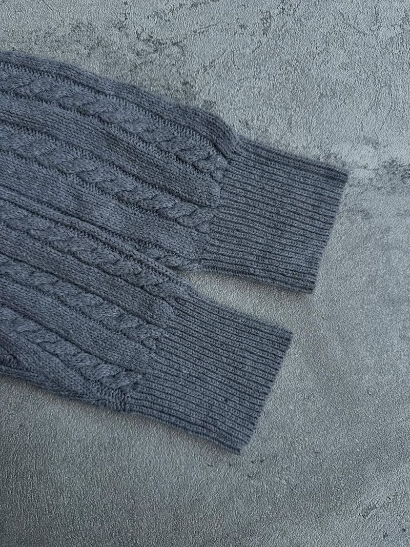 Loing knitwear textured cable basic half zipper sweater, foto 4