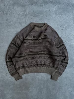 Unbrand knitwear vintage pattern grandpa sweater