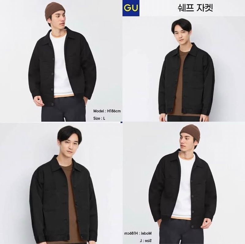 GU Black Double Pockets Chef Jacket, foto 7