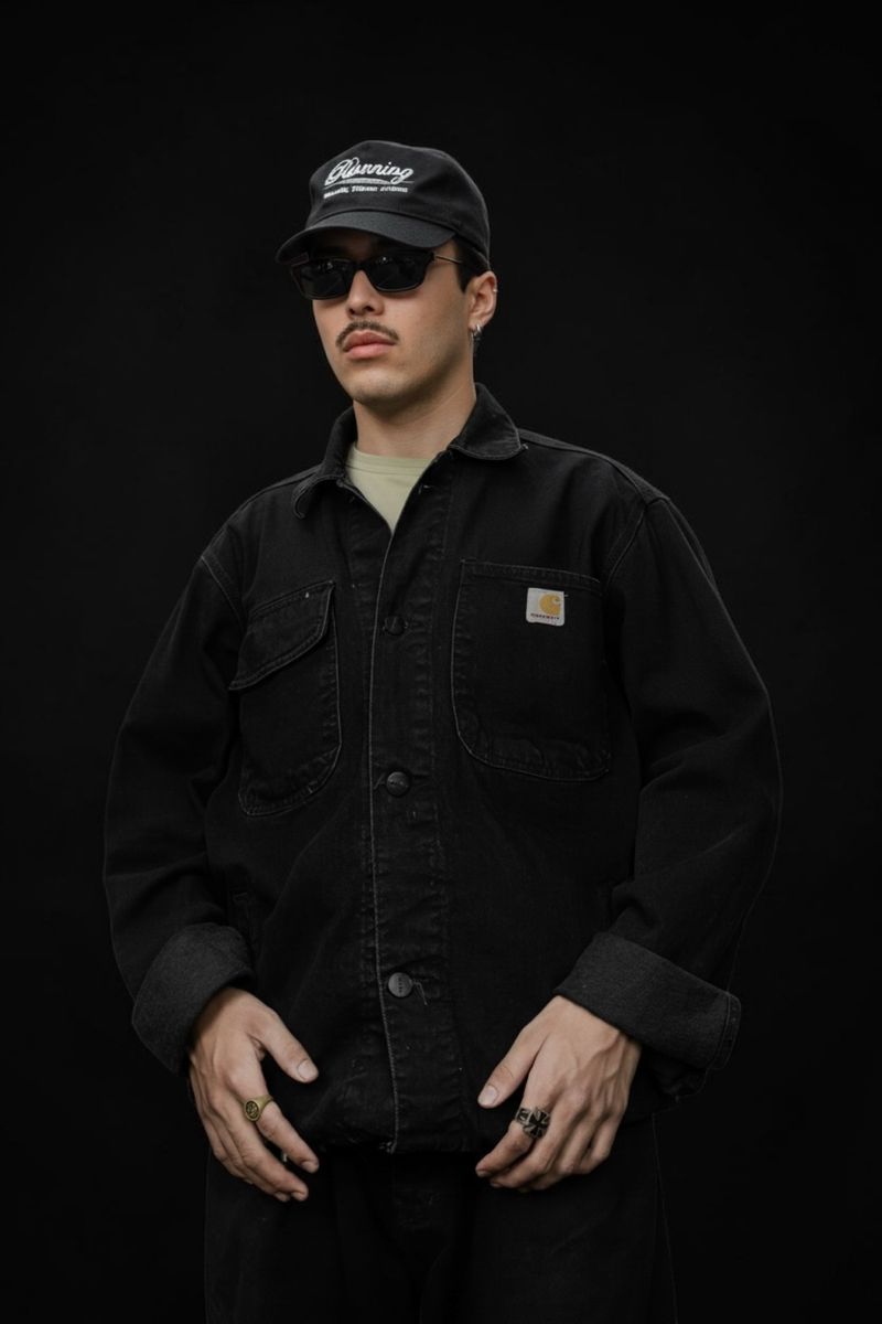 carhartt wip black denim jacket, foto 5