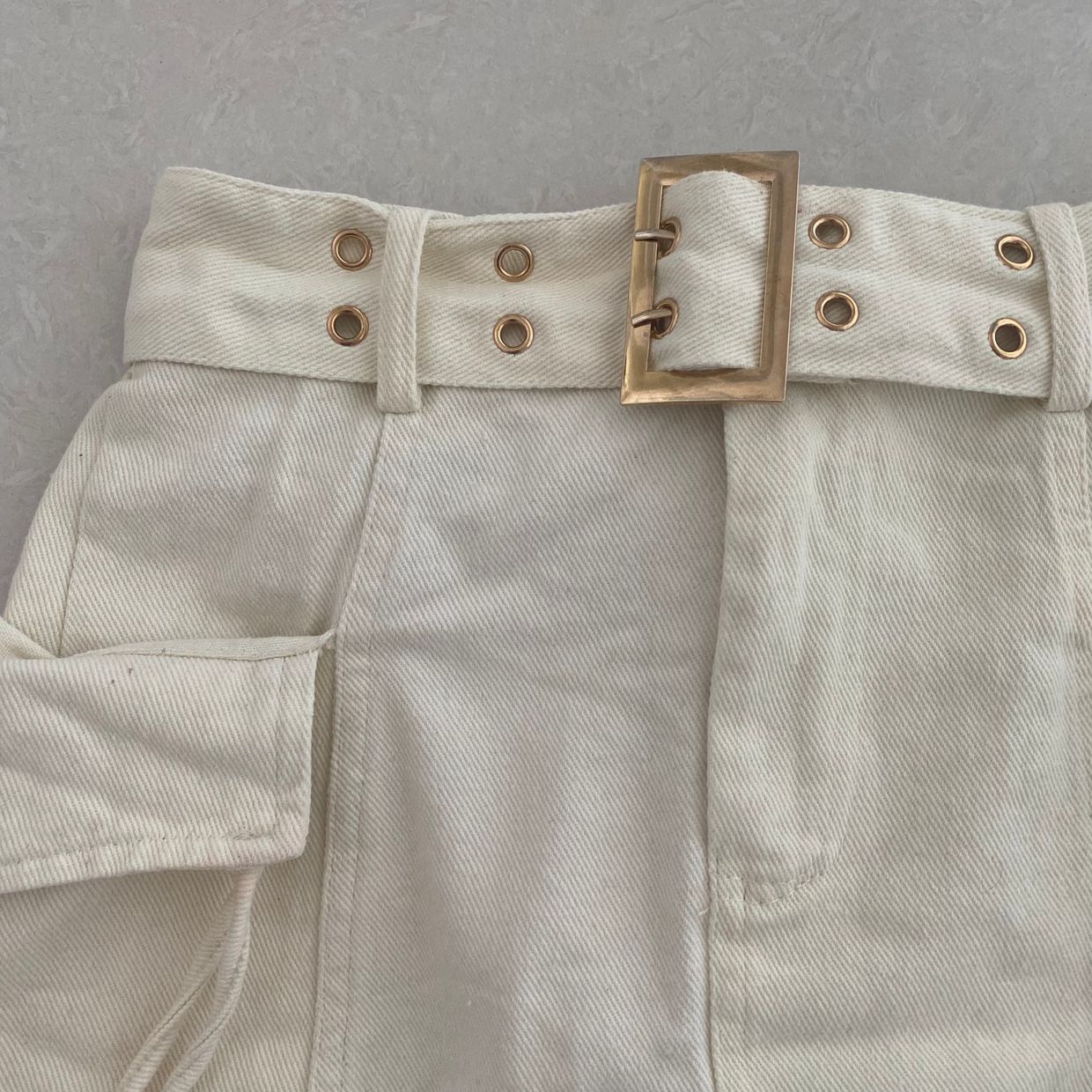 Gorpcore Emo Mini skirt Wanita cream, foto 6