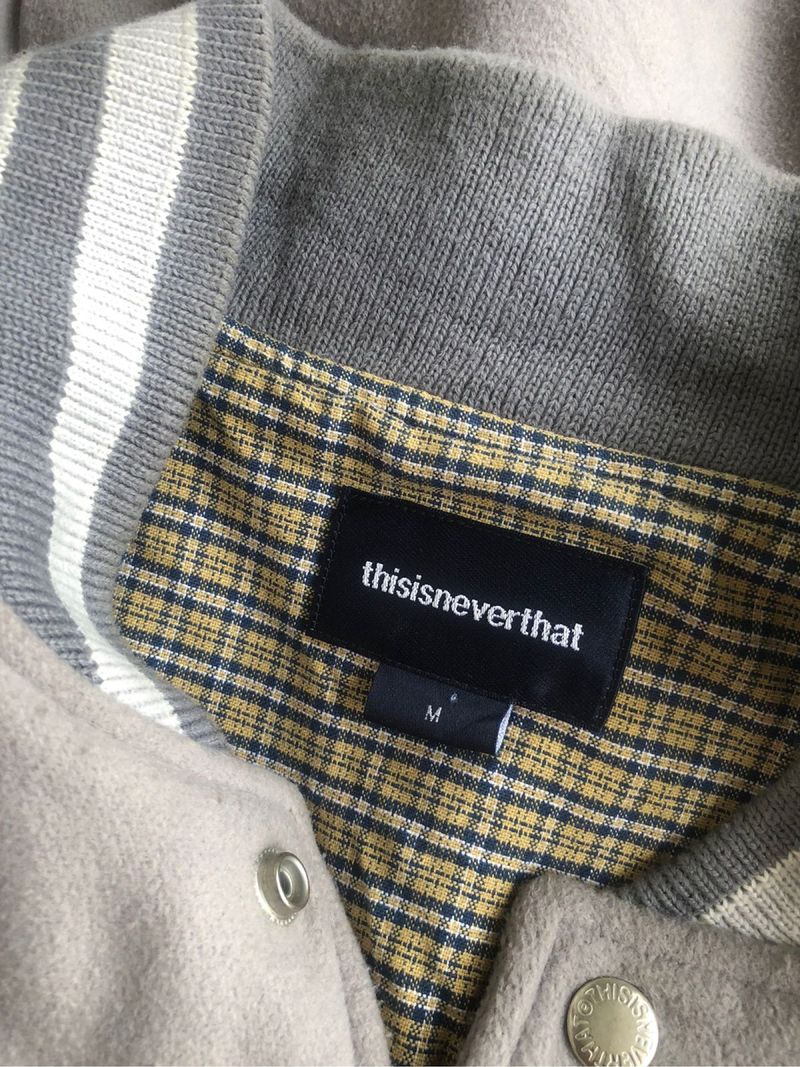 Thisisnverthat cow leather varsity jacket, foto 5