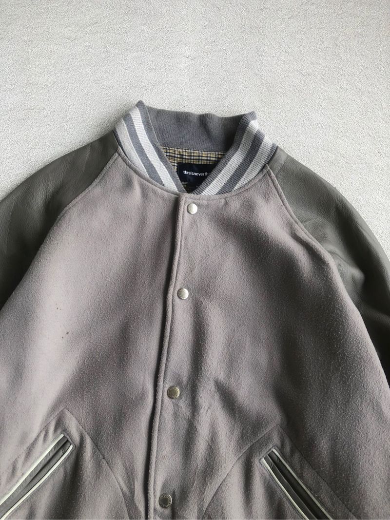 Thisisnverthat cow leather varsity jacket, foto 4