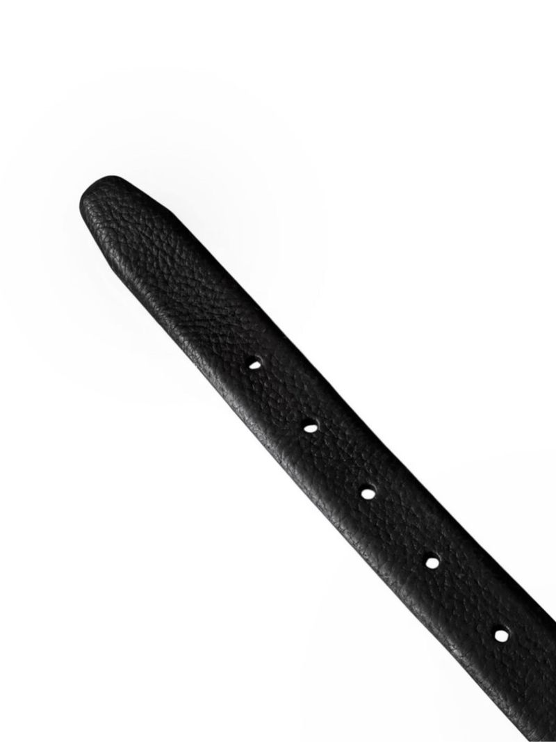 Basic grain leather belt black ikat pinggang sabuk, foto 4