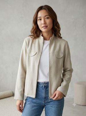 Jaket outet casual krem