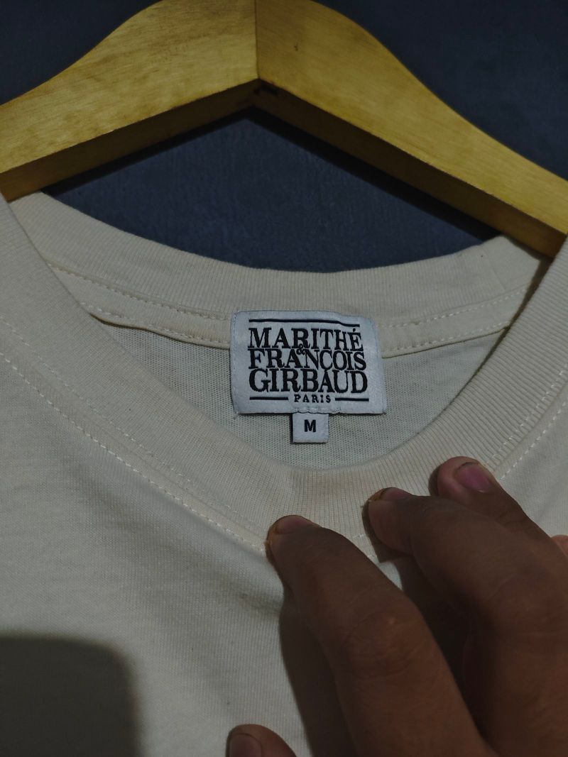 Kaos Marithe Francois Girbaud Paris Big Logo Cream, foto 4