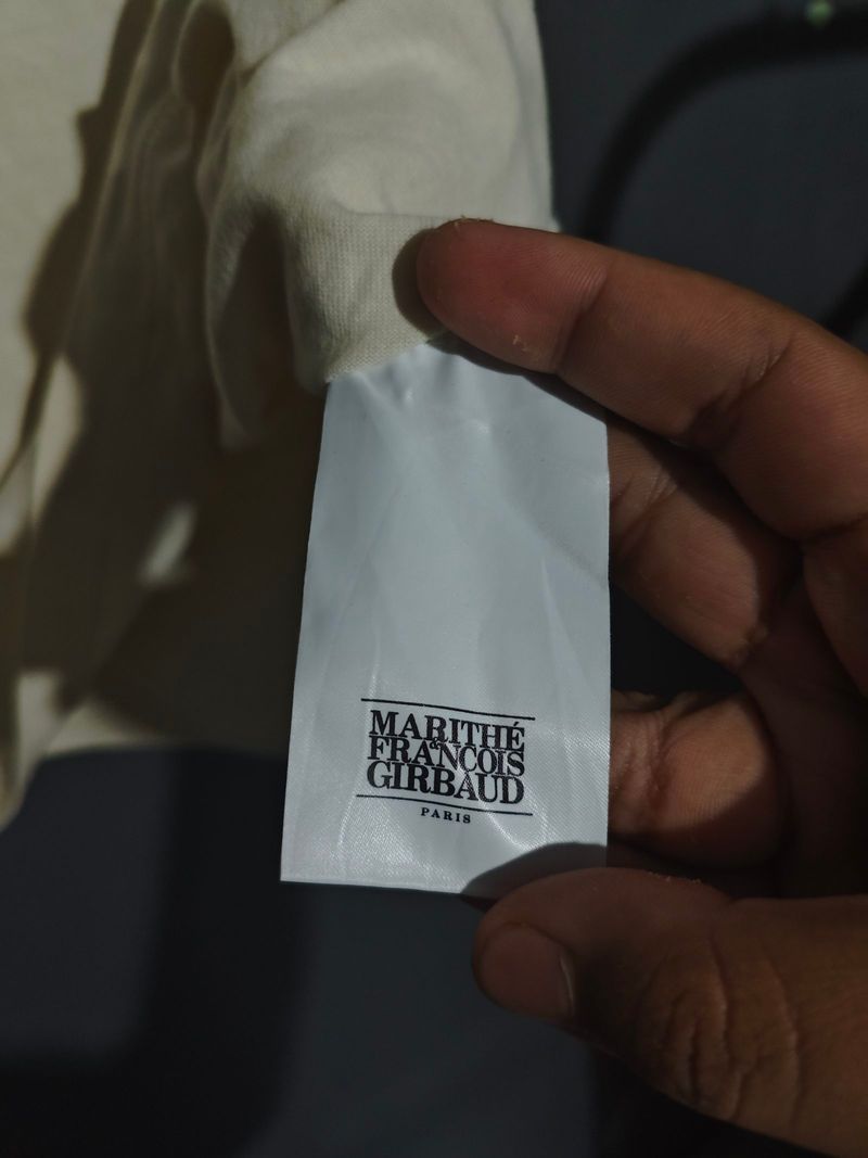 Kaos Marithe Francois Girbaud Paris Big Logo Cream, foto 6