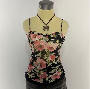 floral lace sheer cami tanktop y2k vintage coquette