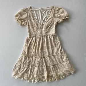 L’est Rose tiered white lace dress coquette fairy vintage