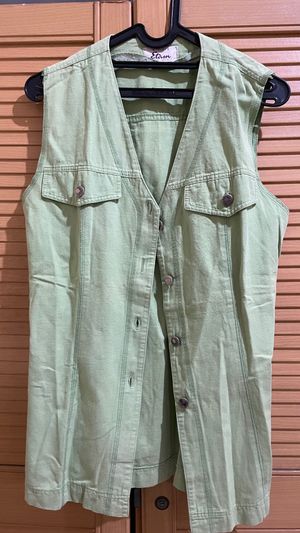 Vintage Casual Vest Wanita green