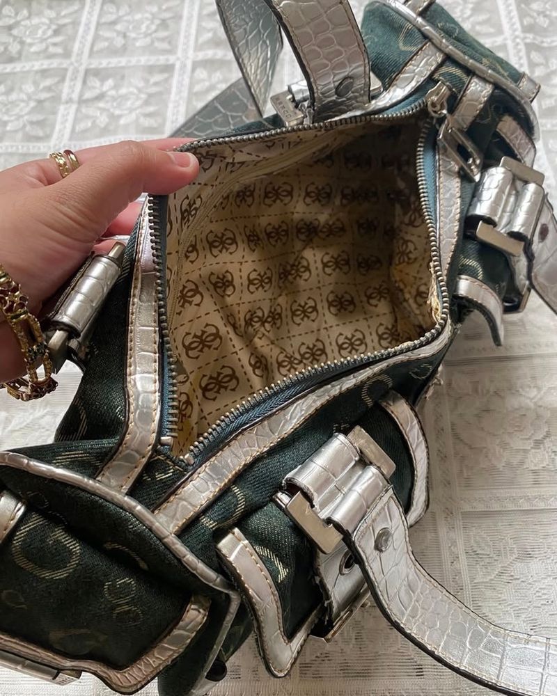 guess denim pockets shoulderbag, foto 4