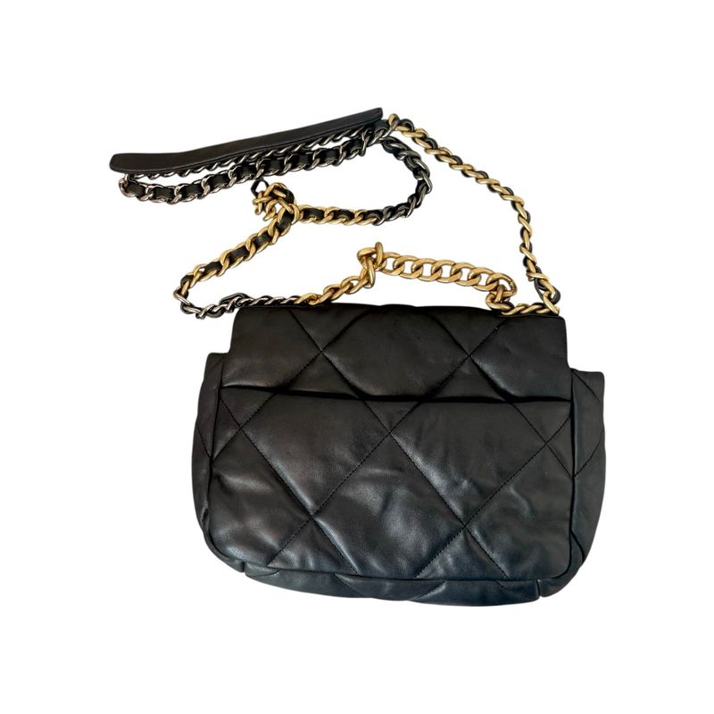 chanel c19 quilted flap bag size 26 redline, foto 5