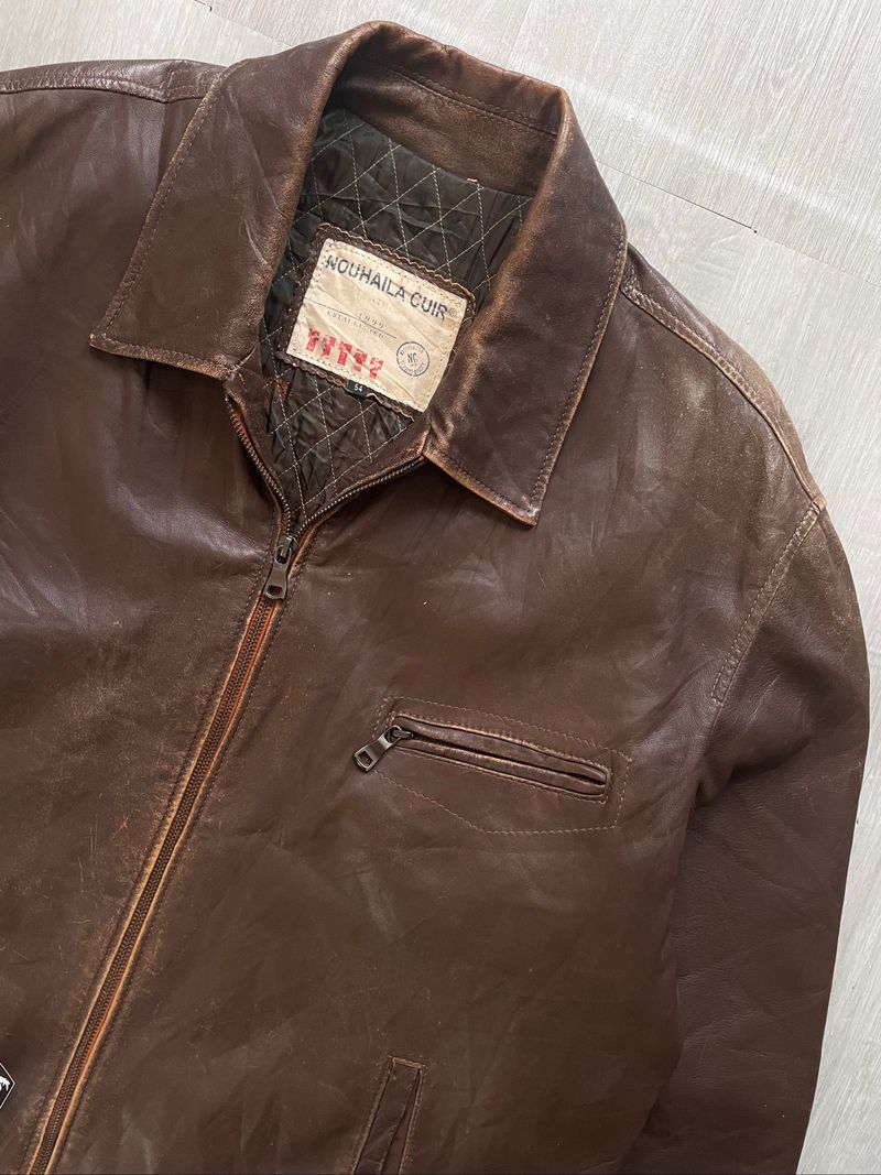 Nouhaila Vintage Leather Work Jacket, foto 2
