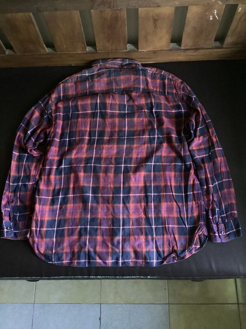 Tops formal shirt kemeja G4p Flanel Basic Maroon, foto 6