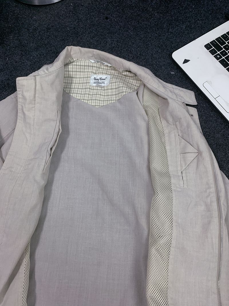 Vintage Bomber jacket Pria tan cream, foto 4