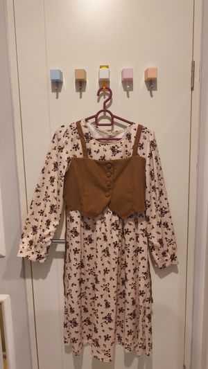 Dress Panjang Cokelat Bunga-bunga