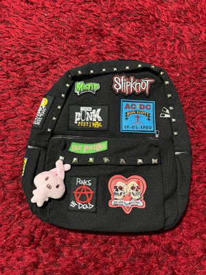 y2k backpack full patch black all size