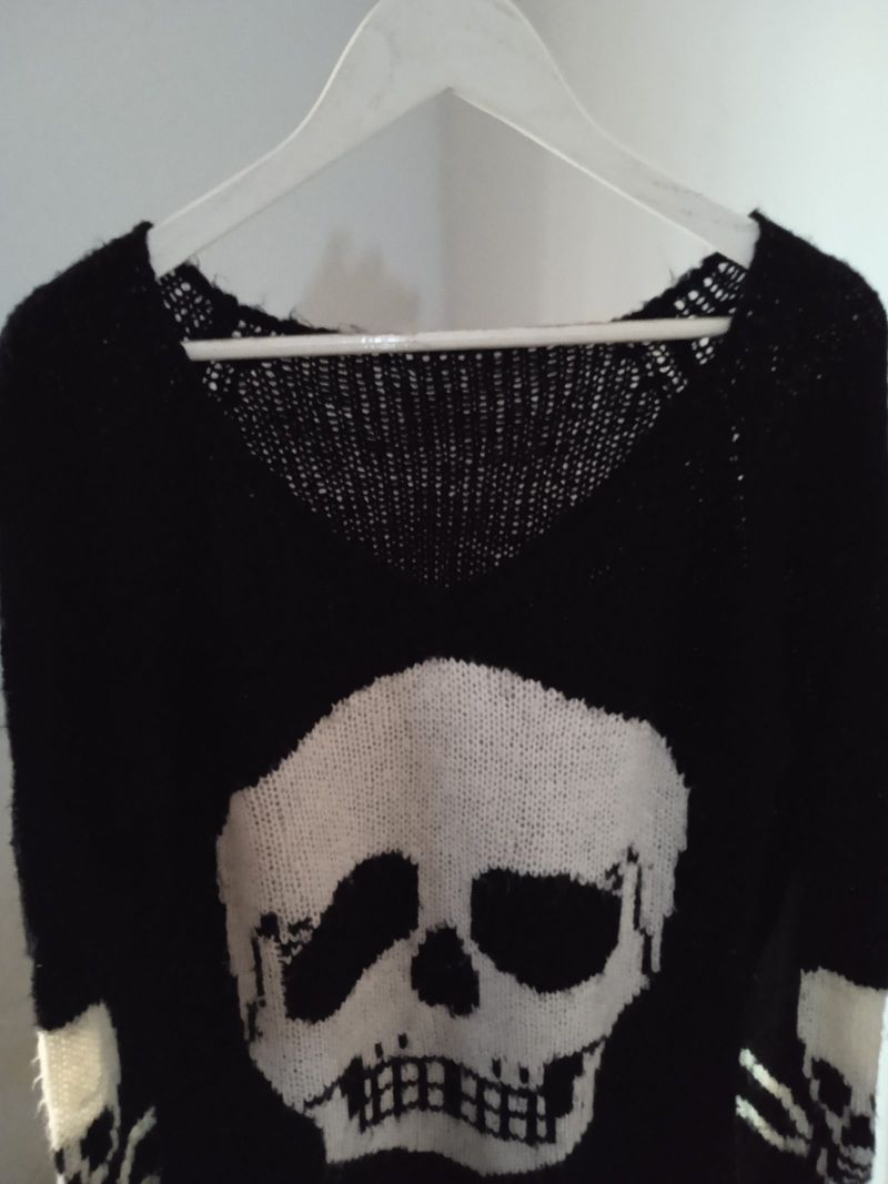 Vintage Knit Distress Skull, foto 3